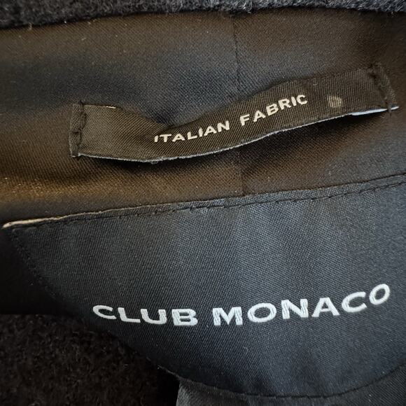 Club Monaco Halli Belted Wool & Leather Asymmetrical Coat Black Small C3931 - Picture 8 of 13